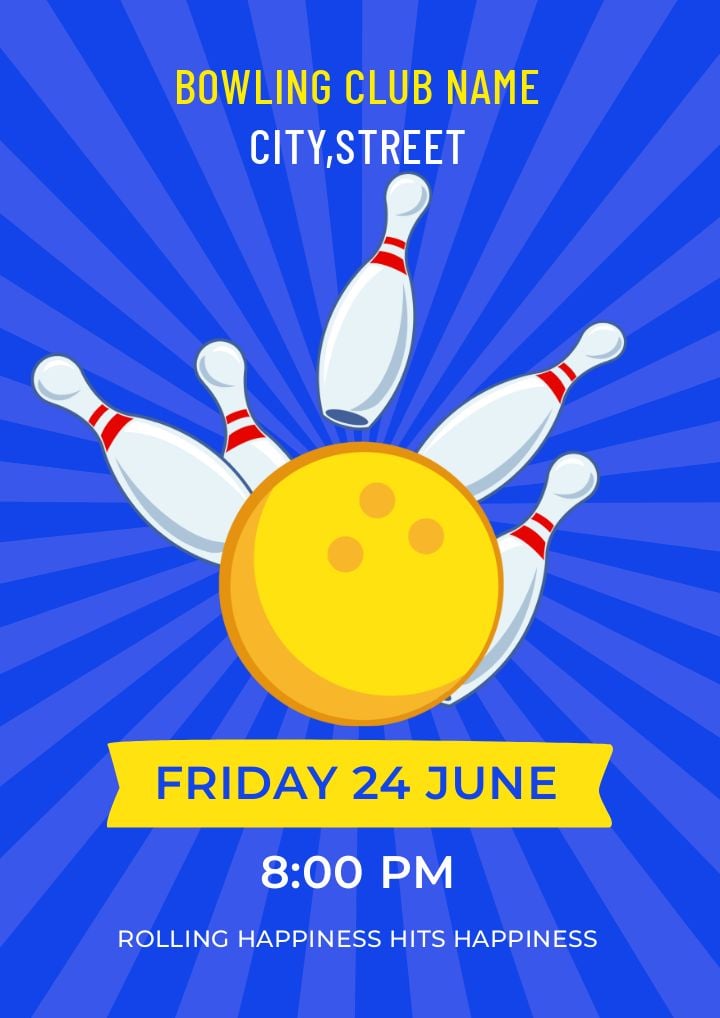neon glow bowling bash invitation