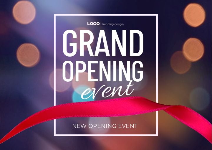 neon glow grand opening flyer for fashion event