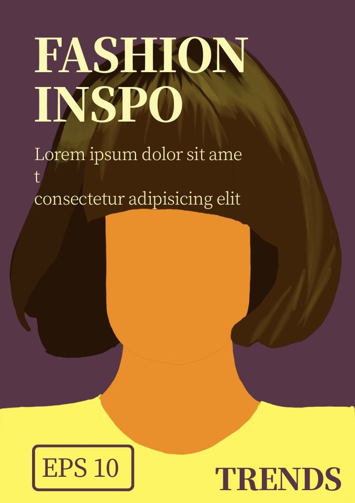 poster featuring stylish flat illustrations of fashion trends and information