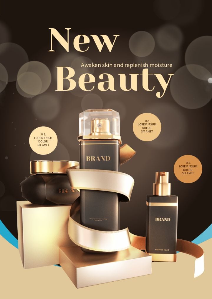 poster for high-end beauty skincare in brown tones