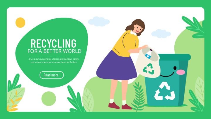 promotion banner featuring illustration of recycling resources