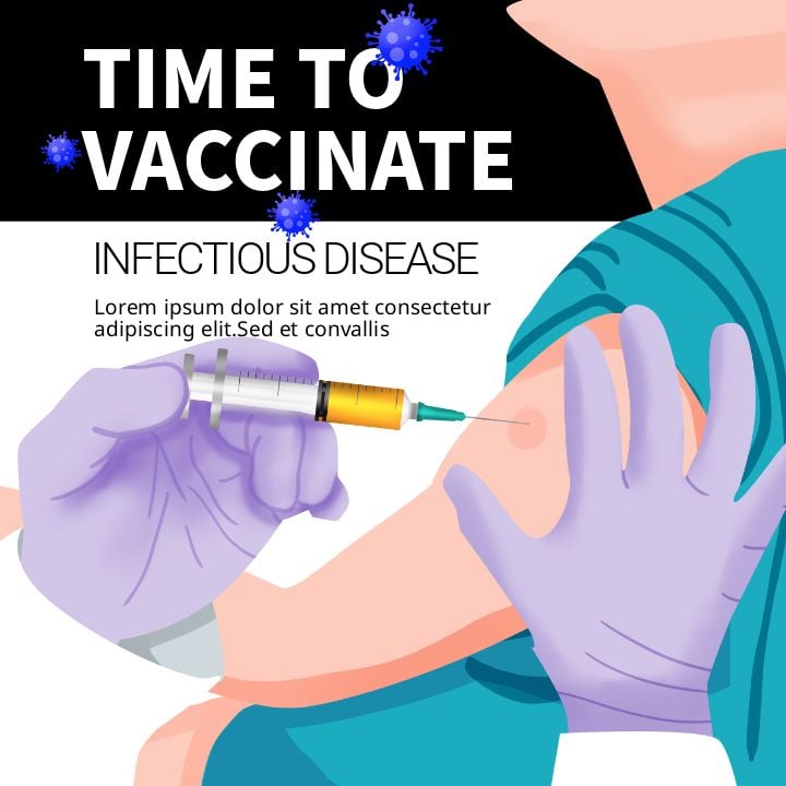 promotional cartoon illustration coronavirus vaccine prevention