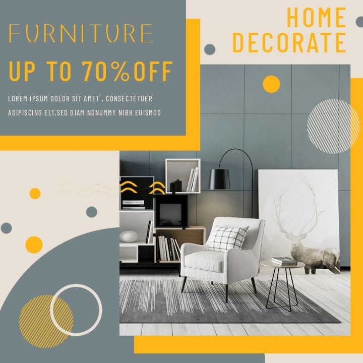 promotional social discounted geometric orange furniture