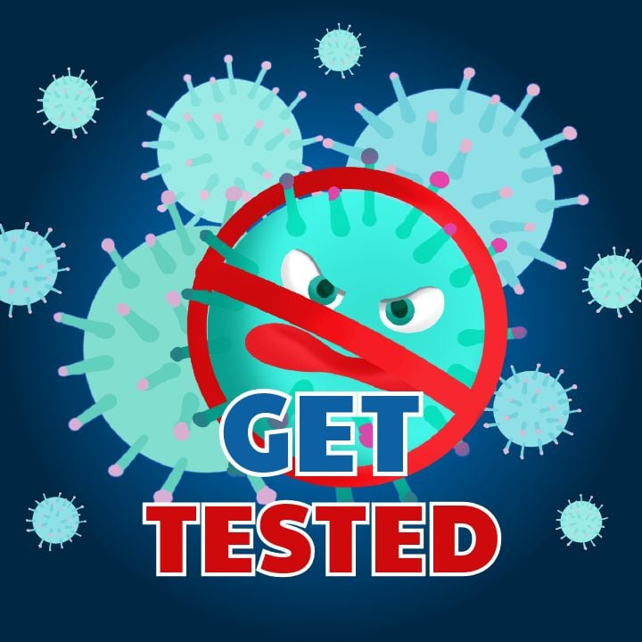 promotional social media campaign vaccination gradient in blue