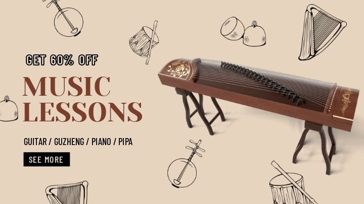sale banner for basic musical instrument course