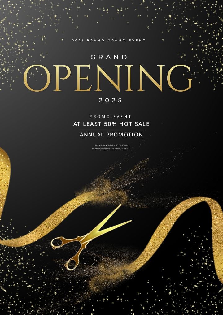 shimmering debut golden powder fashion extravaganza flyer