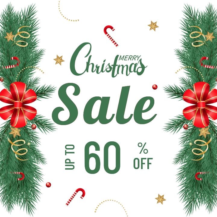 simple white christmas sale instagram post