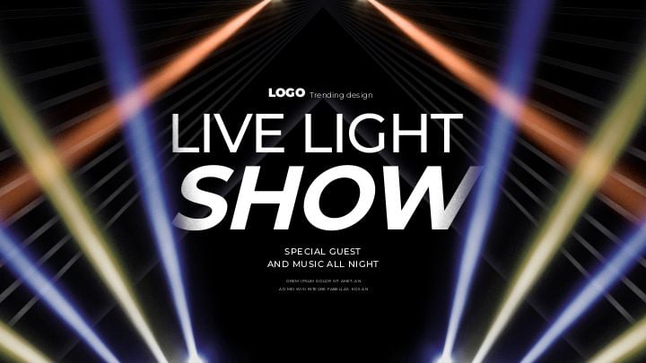 sleek minimalist stage lighting exhibit web ad