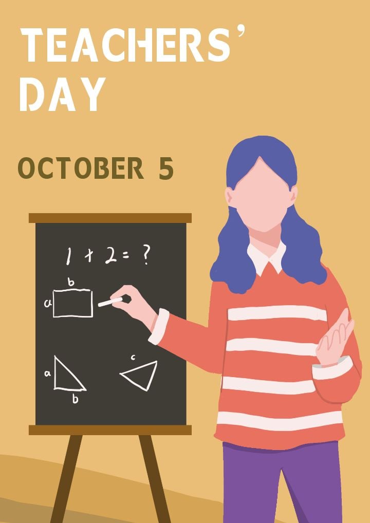 teachers' day celebration in a cartoon world