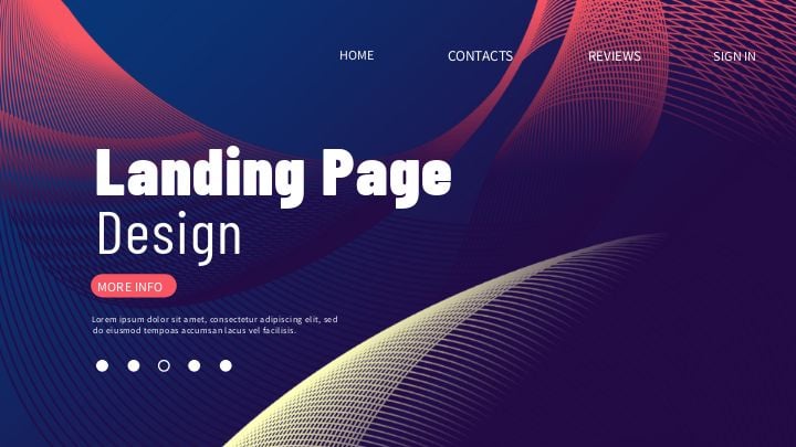 technology landing page featuring red gradient design