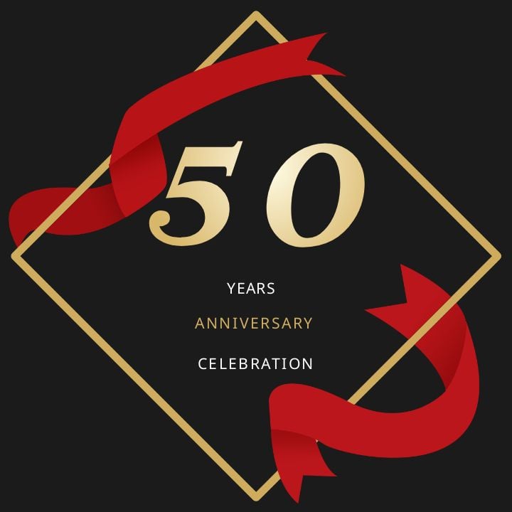 the cover of a 50th anniversary celebration invitation