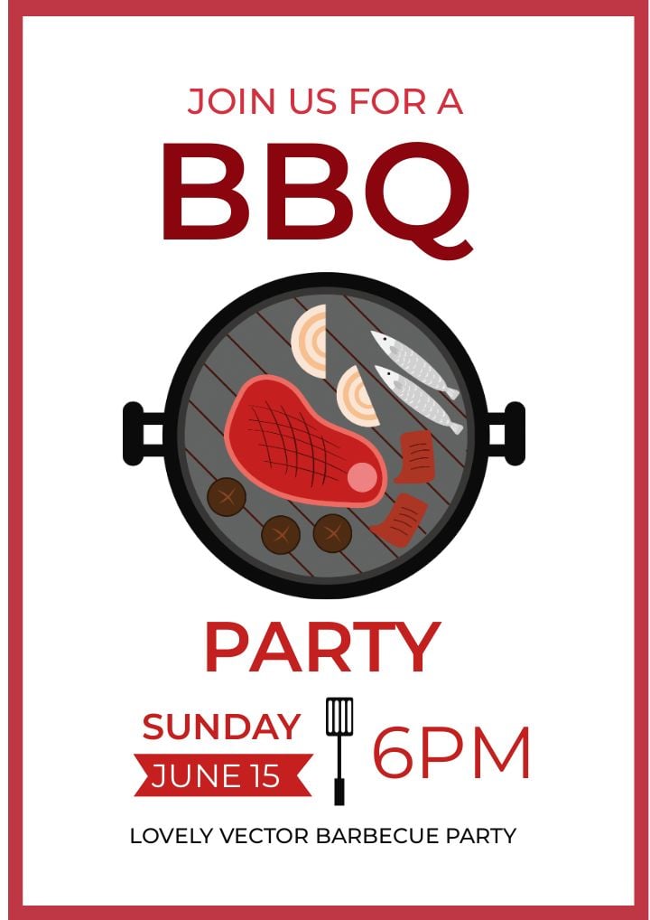 vibrant bbq celebration invitation poster