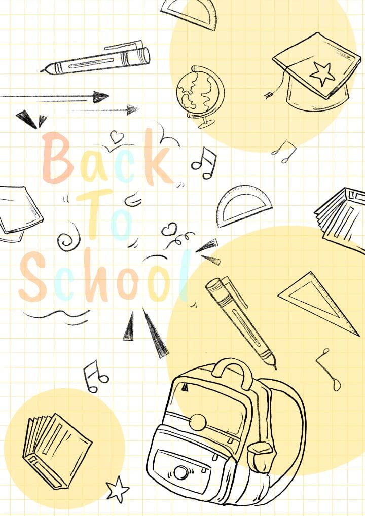 vibrant cartoon poster welcoming you back to school
