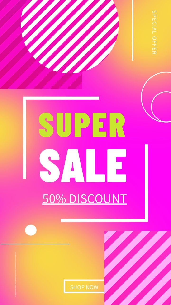 vibrant geometric gradient stripes instagram story promotion