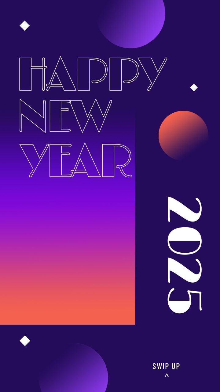 vibrant gradient celebration new year 2025 instagram stories