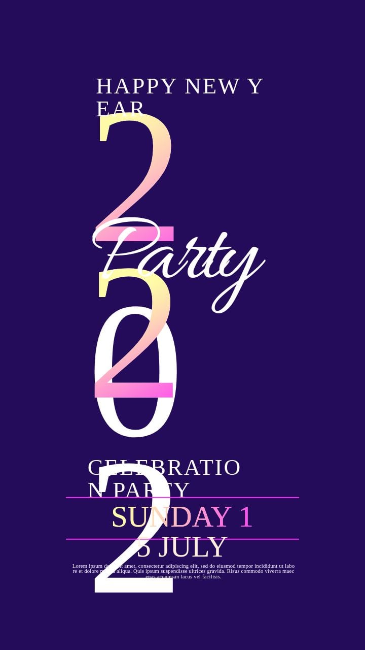 vibrant gradient new year 2025 celebration on instagram stories