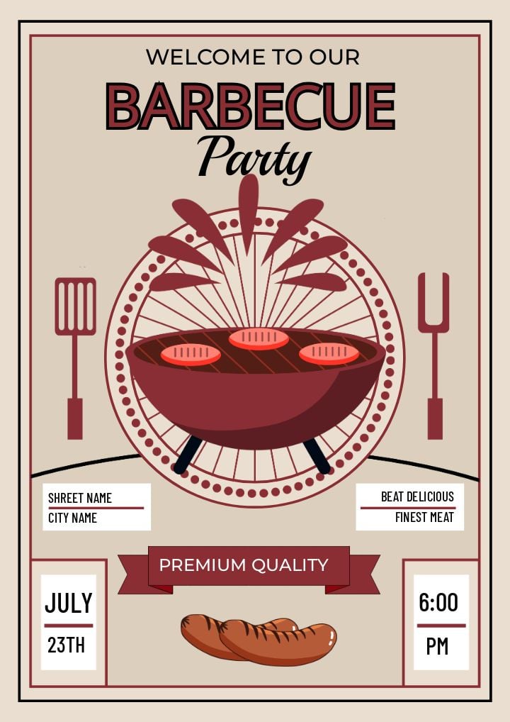 vintage bbq celebration invite poster