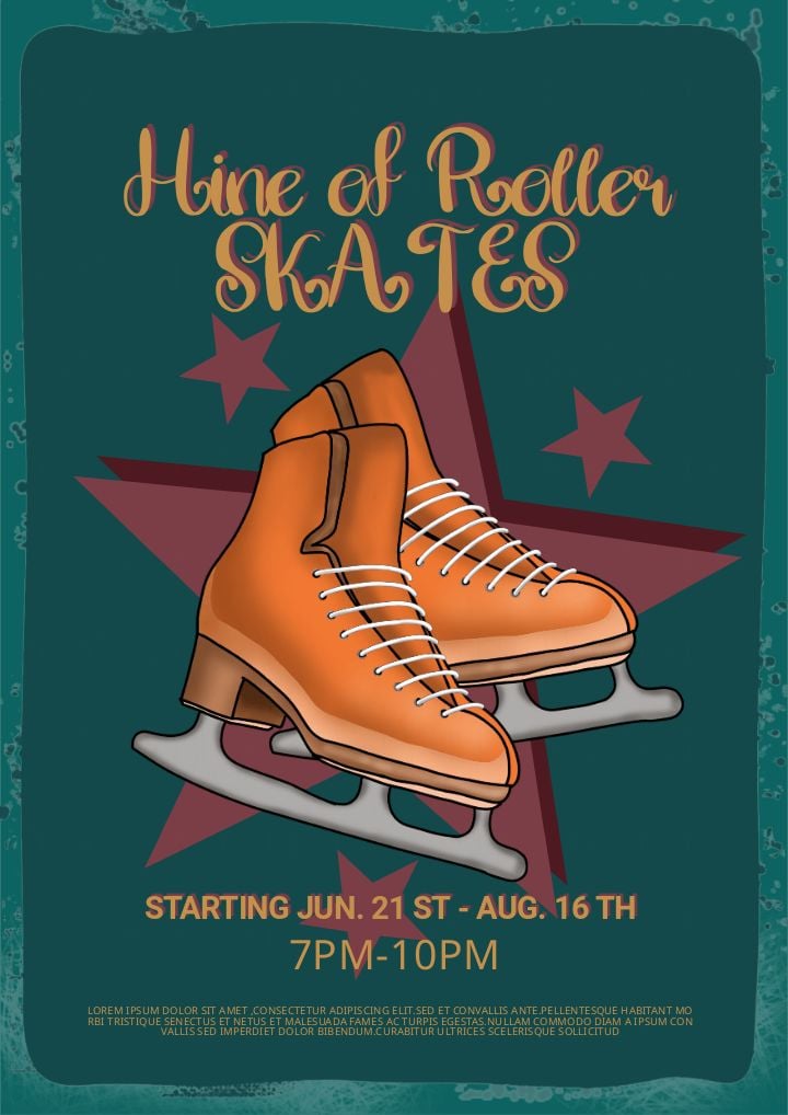 vintage green american skateboarding promotion design