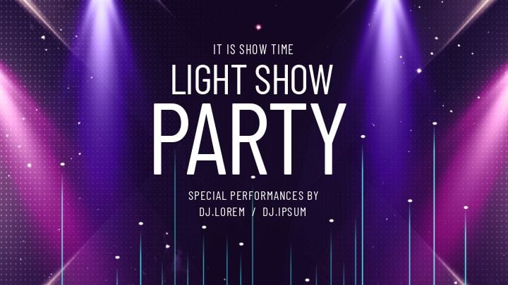 web banner for a customized fashion light stage lighting spectacle