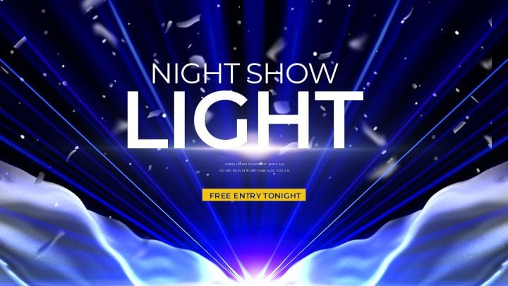 web banner for a stylish stage lighting display featuring creative fashion and personality