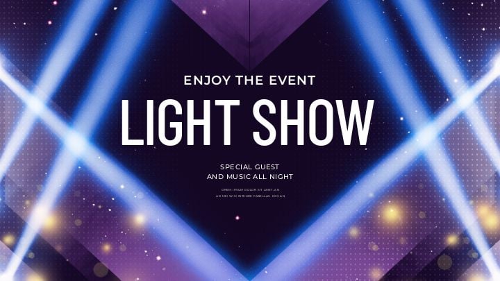 web banner for a unique fashion stage lighting spectacle