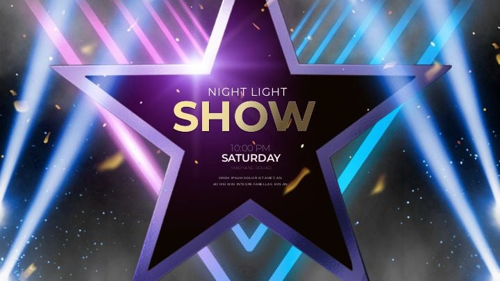 web banner for an innovative fashion stage lighting exhibition