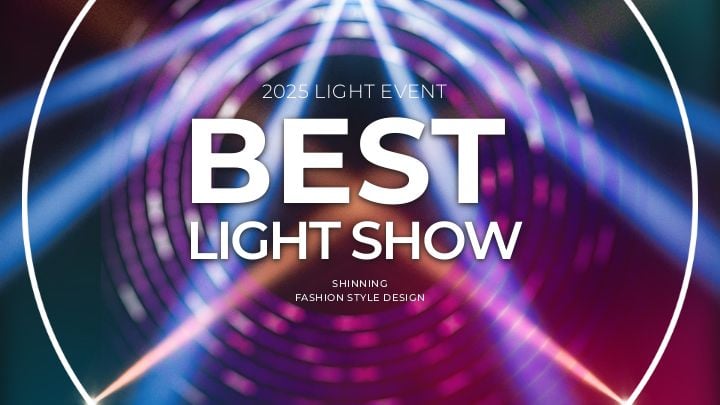 web banner presenting a creative fashion personality illuminated on stage