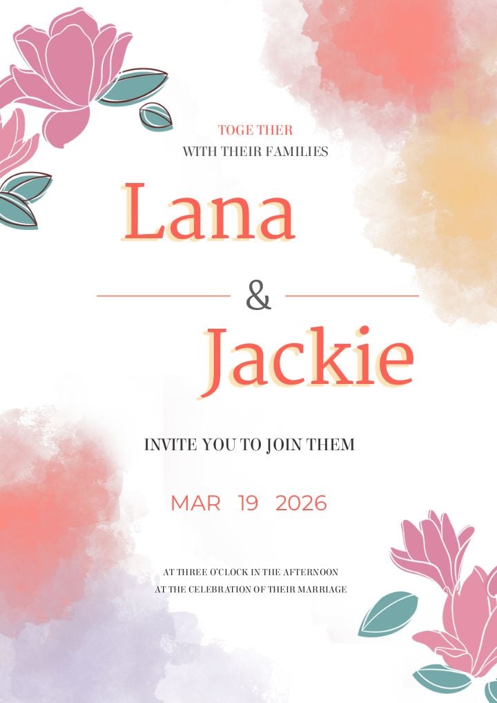 wedding flower color invitation