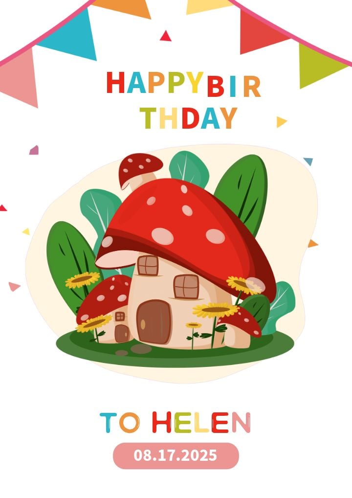 whimsical adorable birthday card