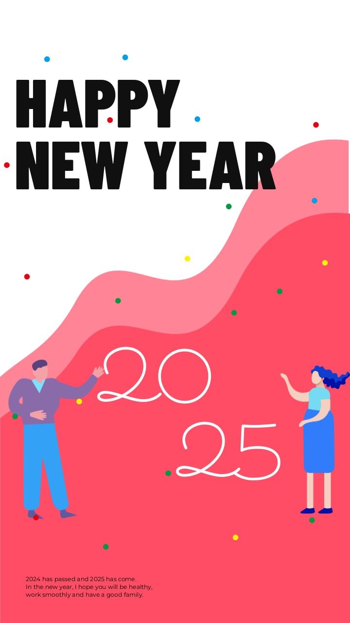 Happy New Year 2025 Design Modern Design Template Edit Online - Seapik