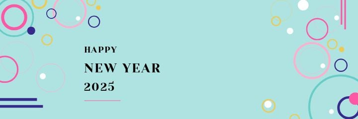 happy new year 2025 text typography design element