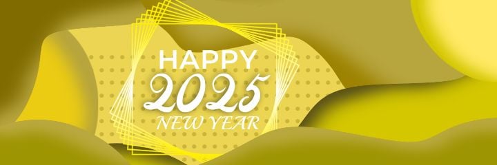 Happy new year 2025 text typography design template