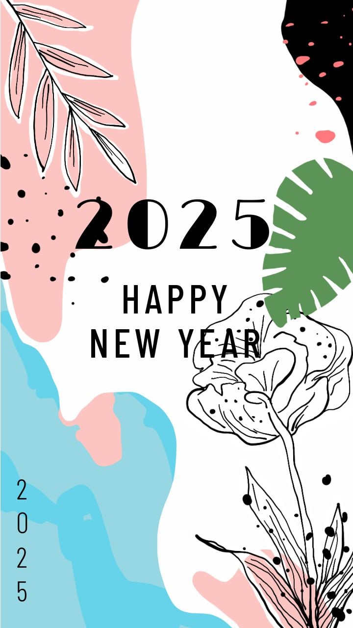 happy new year 2025 elegant text typography design